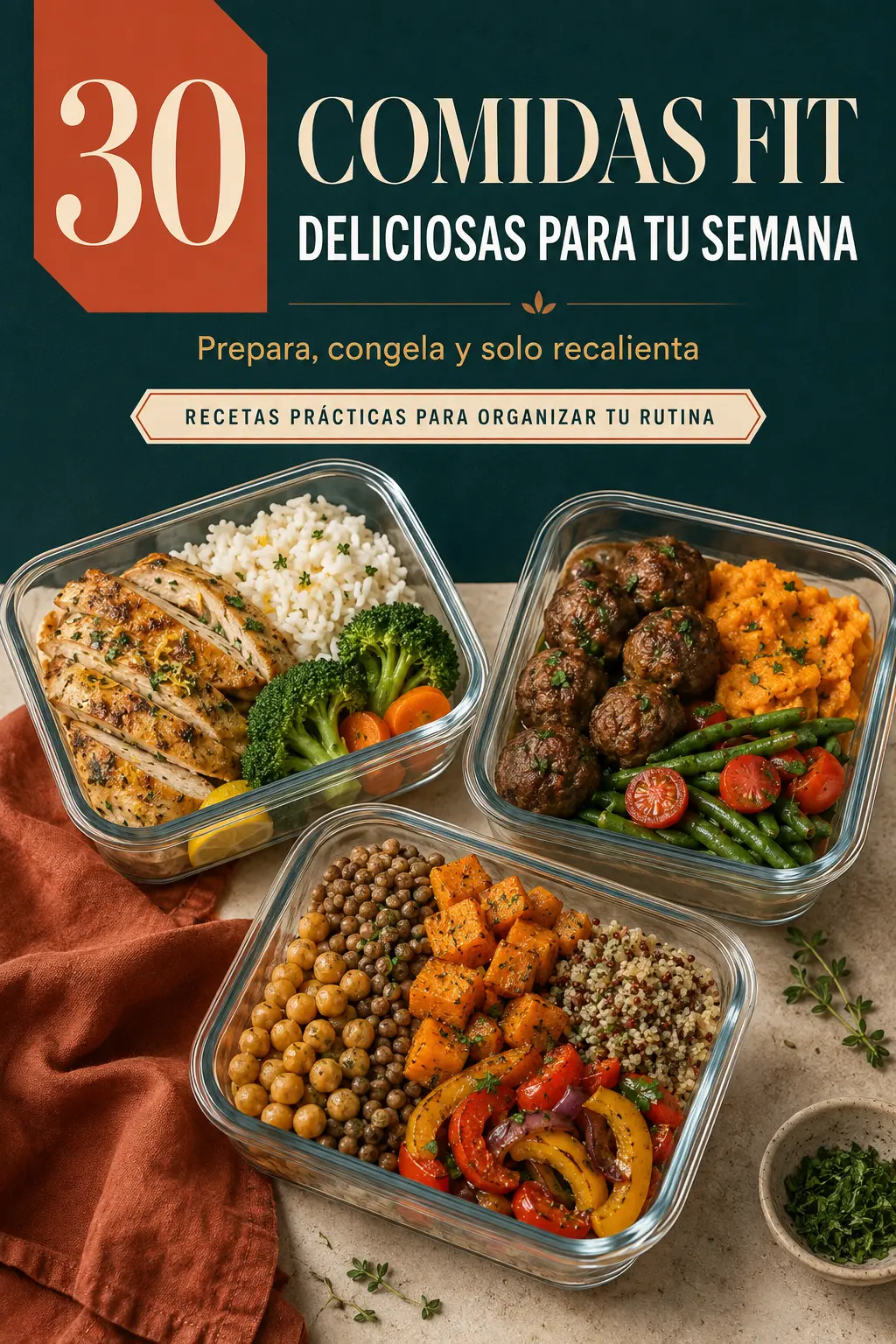 Portada de 30 Comidas FIT Deliciosas para tu Semana